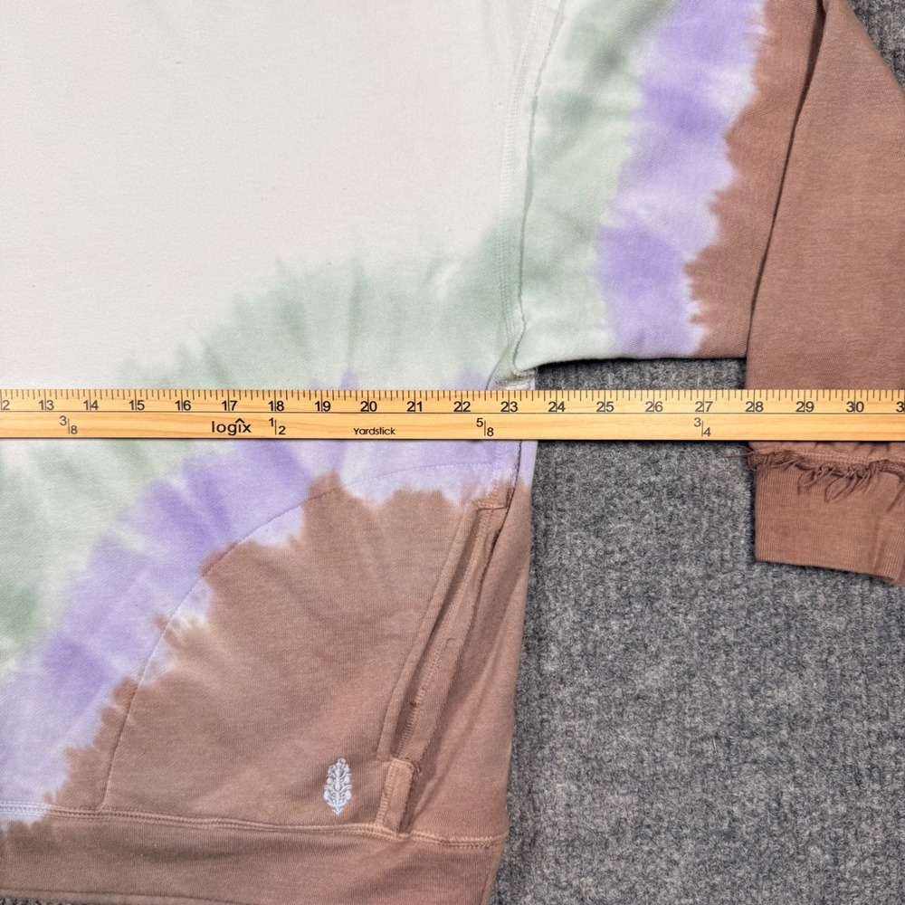 FP Movement Free People Tie Dye Sweatshirt Brown Purple Green Small - Picture 6 of 15